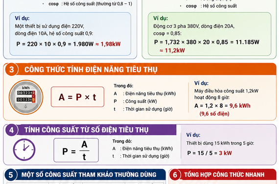 Công thức tính công suất điện chính xác nhất