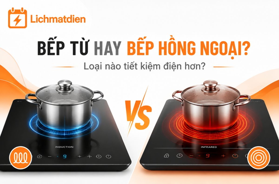 Bếp hồng ngoại hay bếp từ tiết kiệm điện hơn? So sánh khoa học