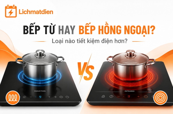 Bếp hồng ngoại hay bếp từ tiết kiệm điện hơn? So sánh khoa học